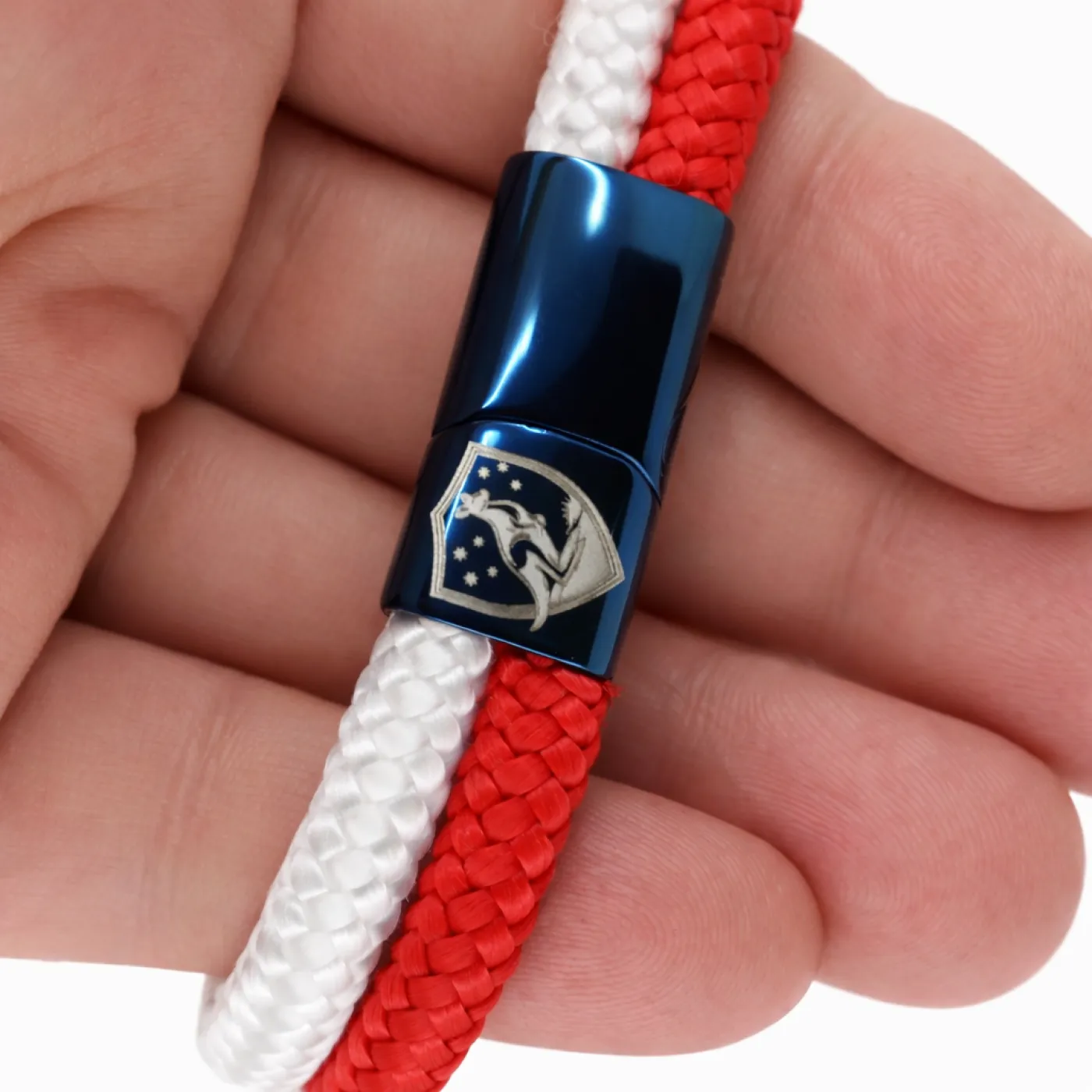 Segeltau-Armband AUSTRALIEN Känguru 2 x Ø 6 mm mit Edelstahl-Magnetverschluss » Personalisierbar – Ansicht 1