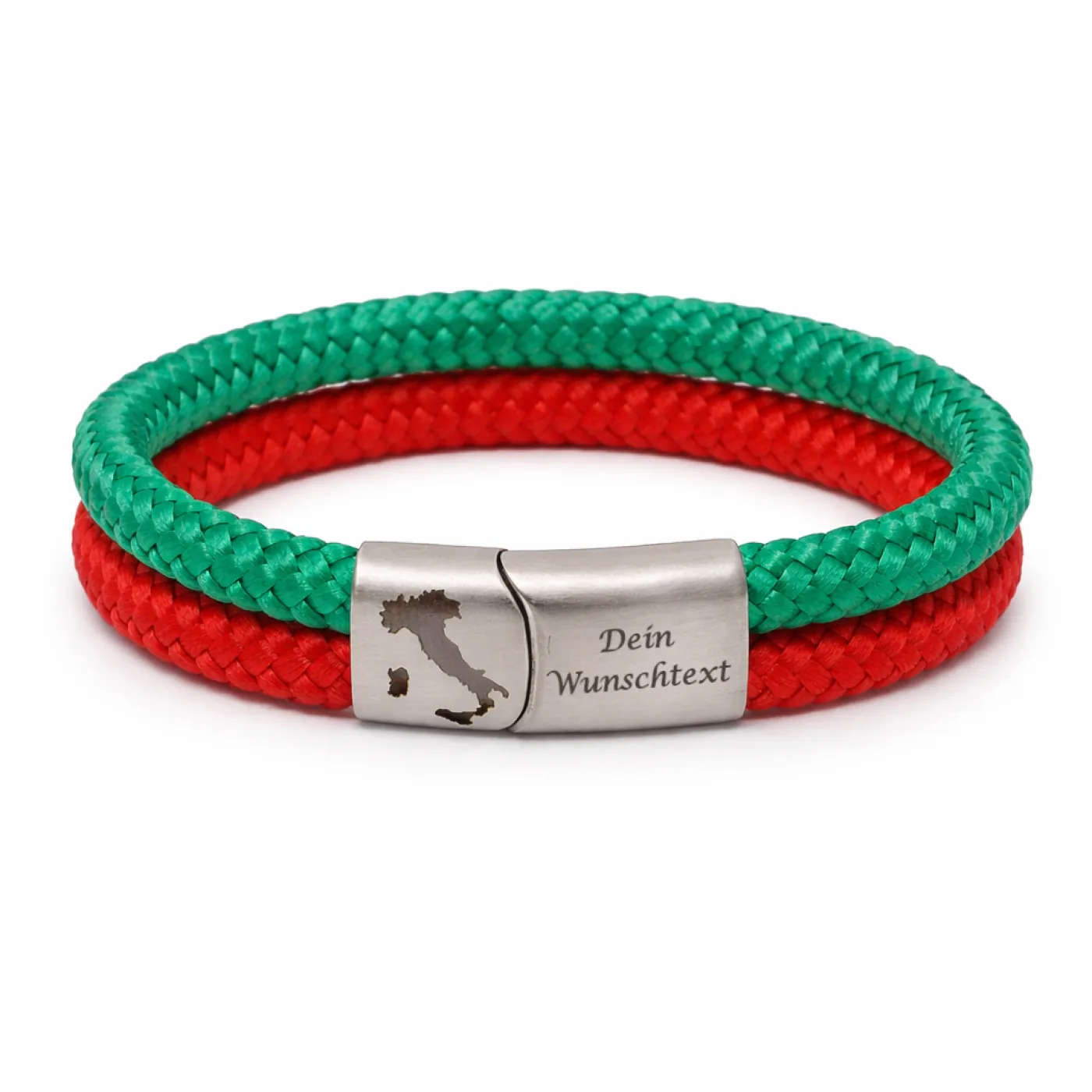 Segeltau-Armband ITALIEN Stiefel 2 x Ø 6 mm mit Edelstahl-Magnetverschluss, optional mit Gravur