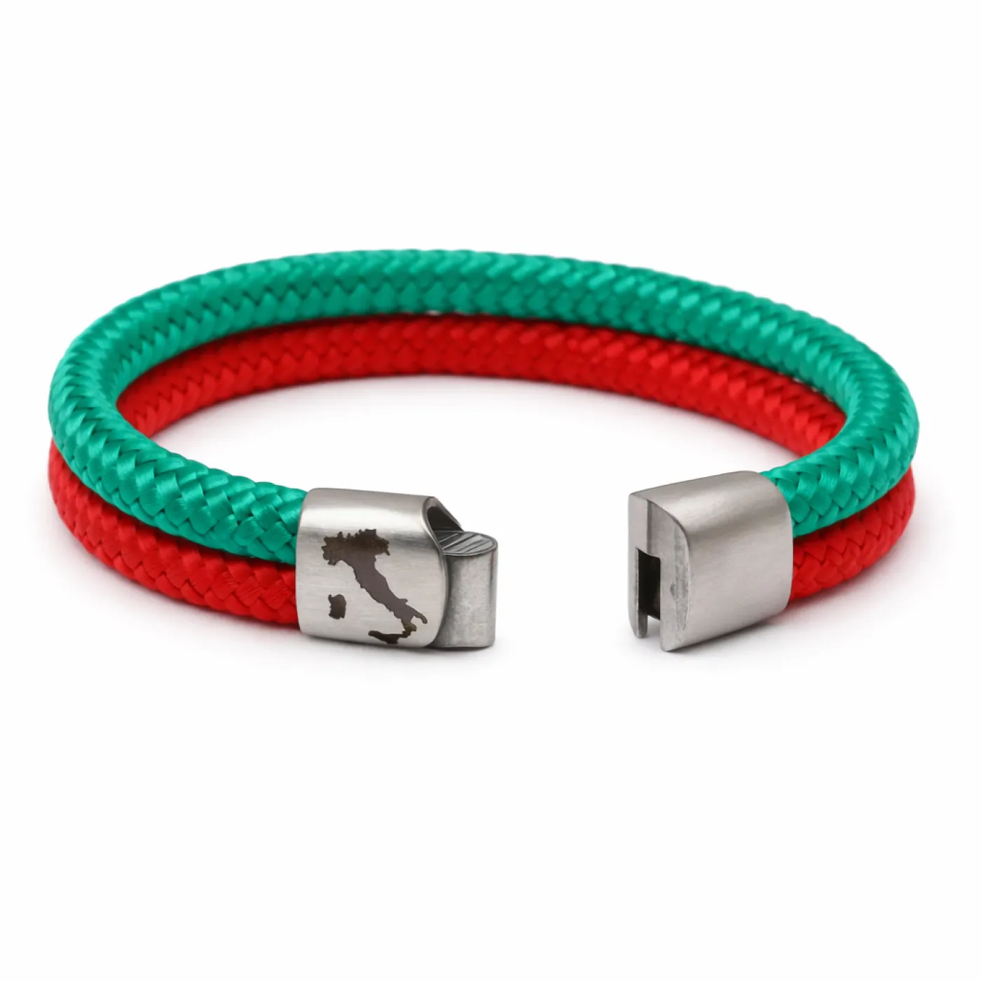 Segeltau-Armband ITALIEN Stiefel 2 x Ø 6 mm mit Edelstahl-Magnetverschluss » Personalisierbar – Ansicht 4