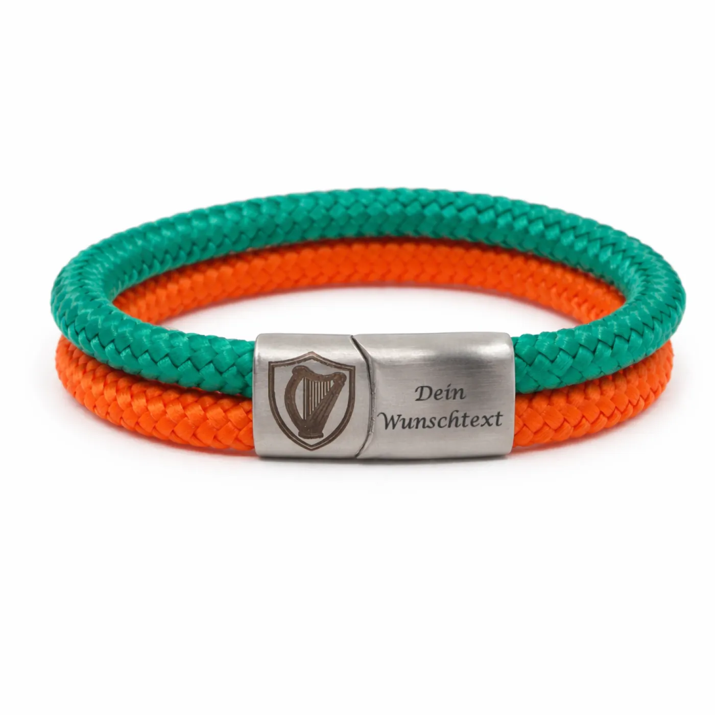 Segeltau-Armband IRLAND Harfe 2 x Ø 6 mm mit Edelstahl-Magnetverschluss, optional mit Gravur