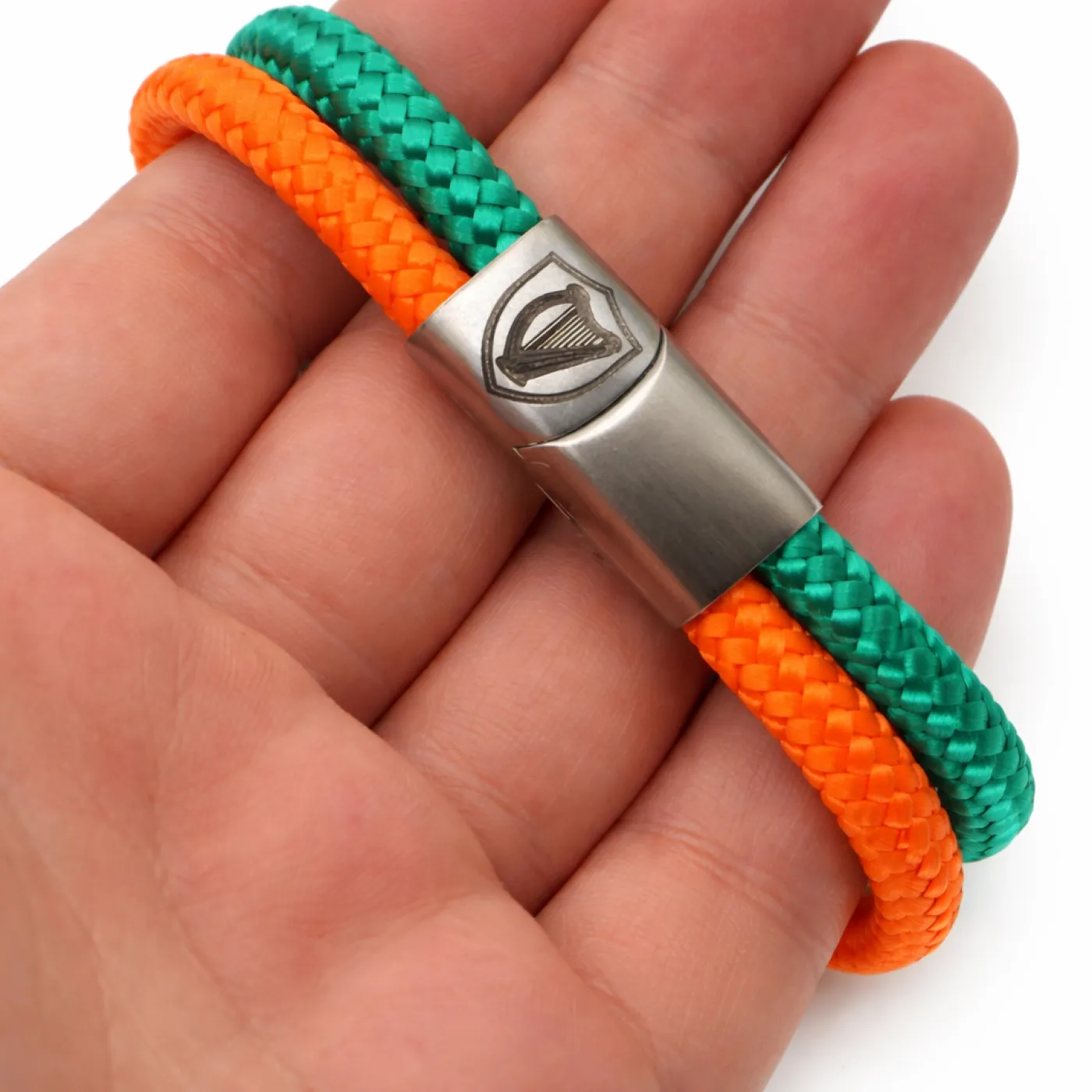 Segeltau-Armband IRLAND Harfe 2 x Ø 6 mm mit Edelstahl-Magnetverschluss » Personalisierbar – Ansicht 1