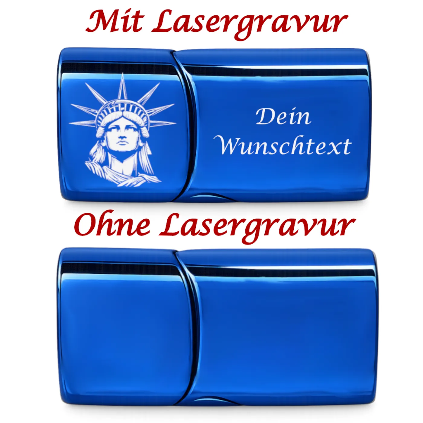 Segeltau-Armband USA Freiheitsstatue 2 x Ø 6 mm mit Edelstahl-Magnetverschluss » Personalisierbar – Ansicht 3