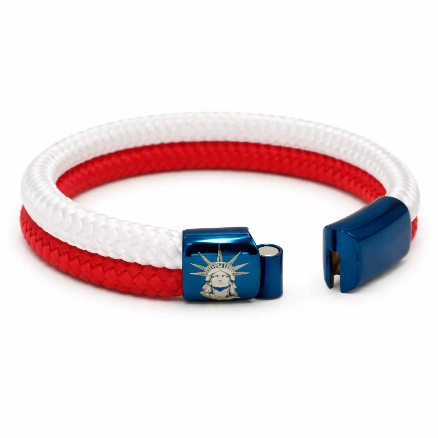 Segeltau-Armband USA Freiheitsstatue 2 x Ø 6 mm mit Edelstahl-Magnetverschluss » Personalisierbar – Ansicht 4