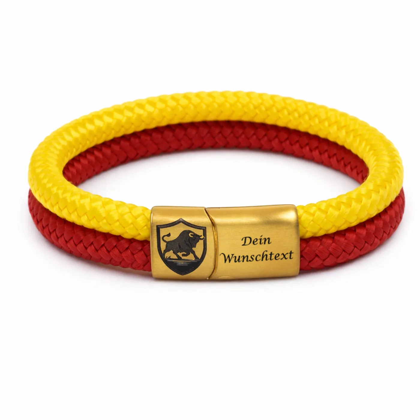 Segeltau-Armband SPANIEN Stier 2 x Ø 6 mm mit Edelstahl-Magnetverschluss, optional mit Gravur