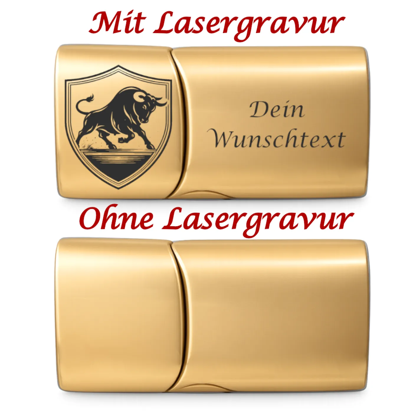 Segeltau-Armband SPANIEN Stier 2 x Ø 6 mm mit Edelstahl-Magnetverschluss » Personalisierbar – Ansicht 3