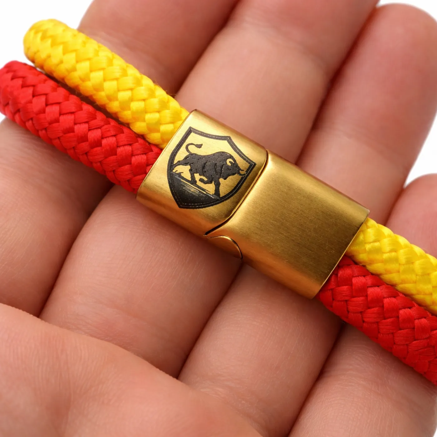 Segeltau-Armband SPANIEN Stier 2 x Ø 6 mm mit Edelstahl-Magnetverschluss » Personalisierbar – Ansicht 1