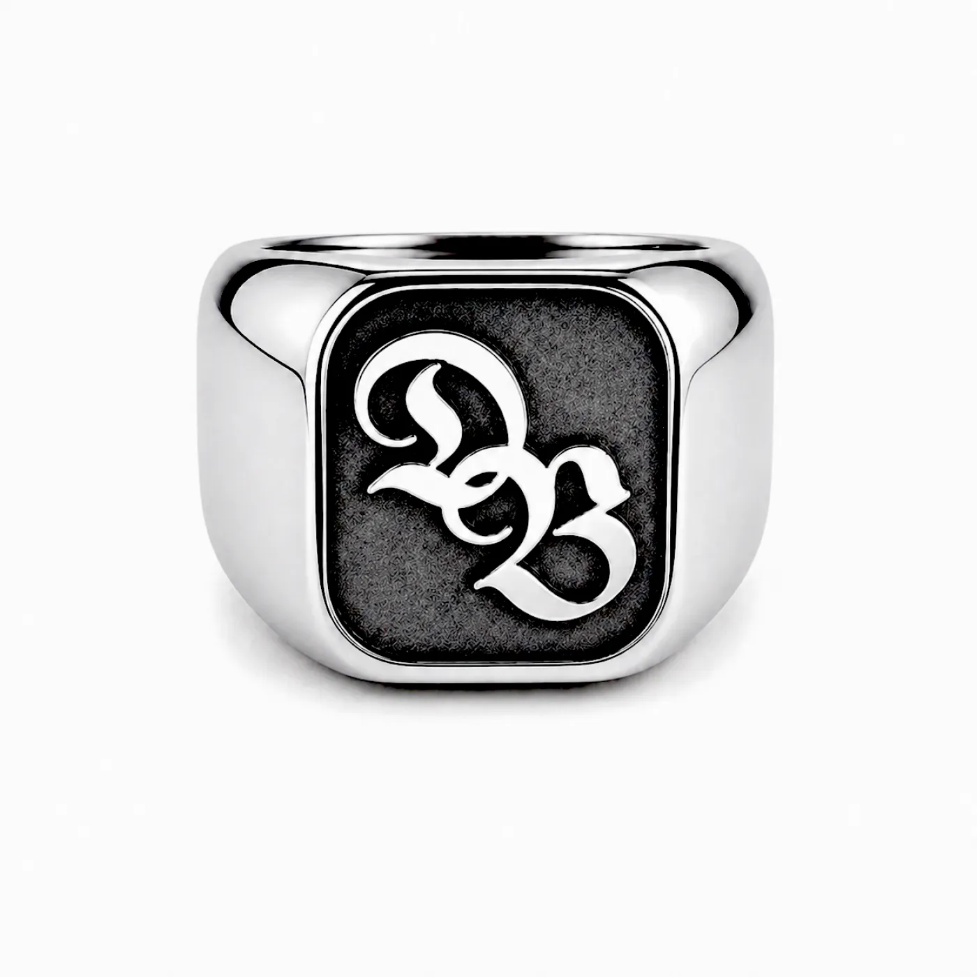 Siegelring aus Edelstahl mit Monogramm-Tiefengravur 16x16 mm » Personalisierbar – Ansicht 2