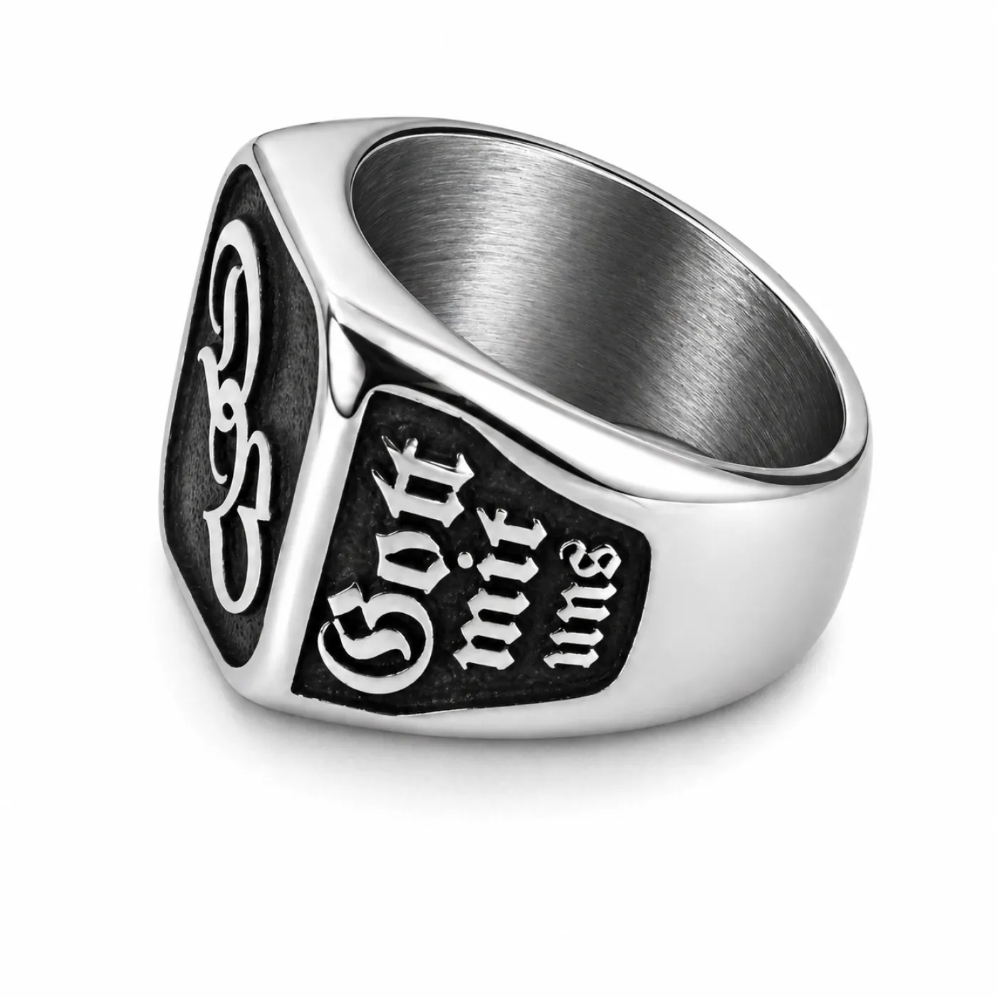 Siegelring aus Edelstahl mit individueller Tiefengravur 16x16 mm » Personalisierbar – Ansicht 2