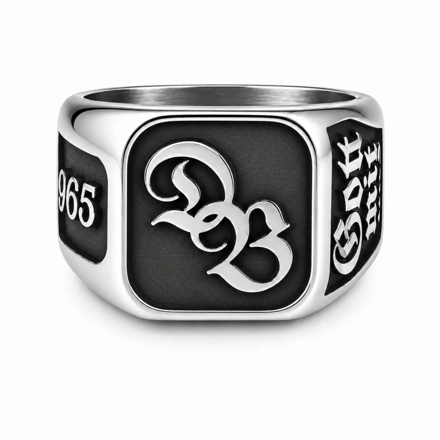 Siegelring aus Edelstahl mit individueller Tiefengravur 16x16 mm » Personalisierbar – Ansicht 3