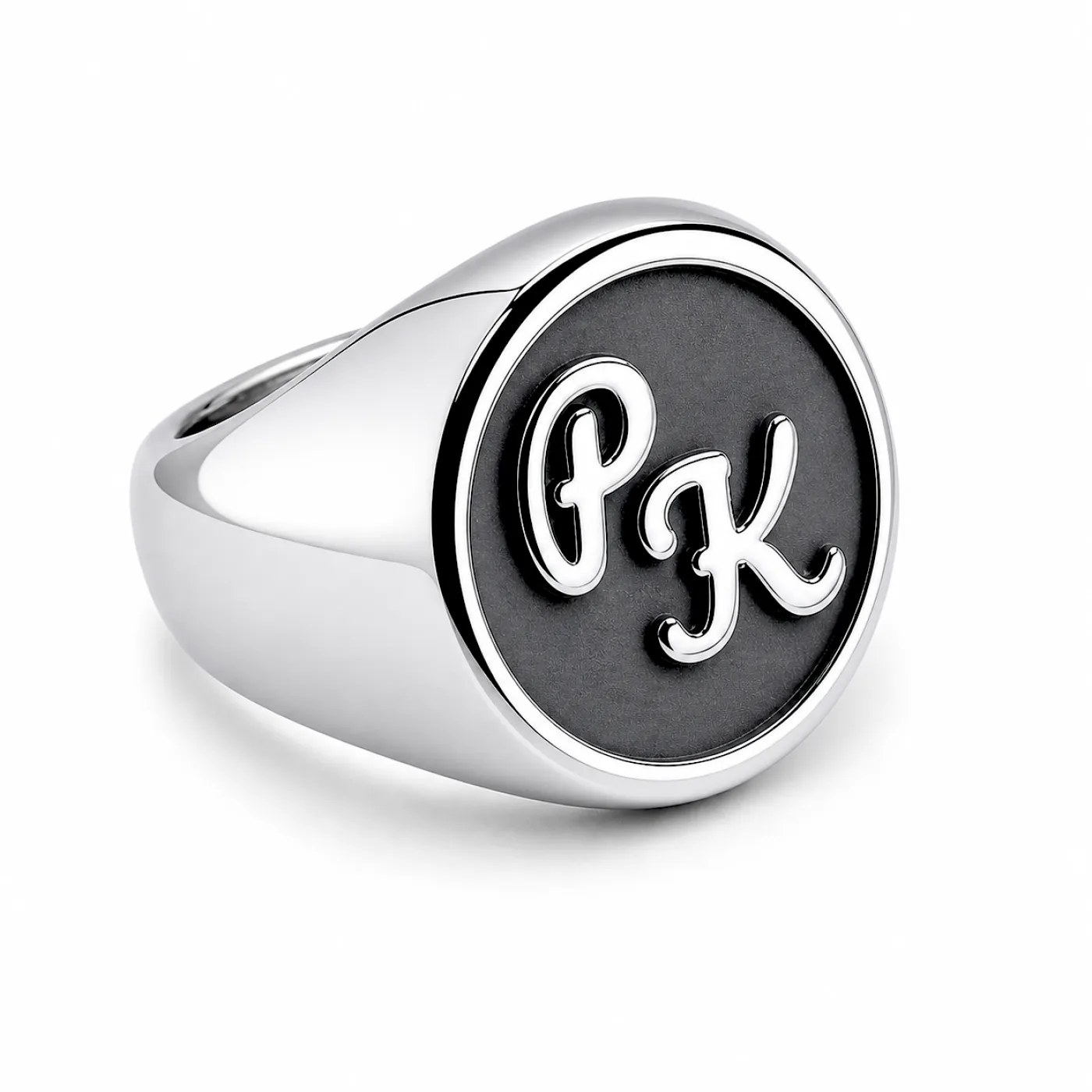Siegelring aus Edelstahl mit Monogramm-Tiefengravur Ø 21 mm, inklusive Gravur