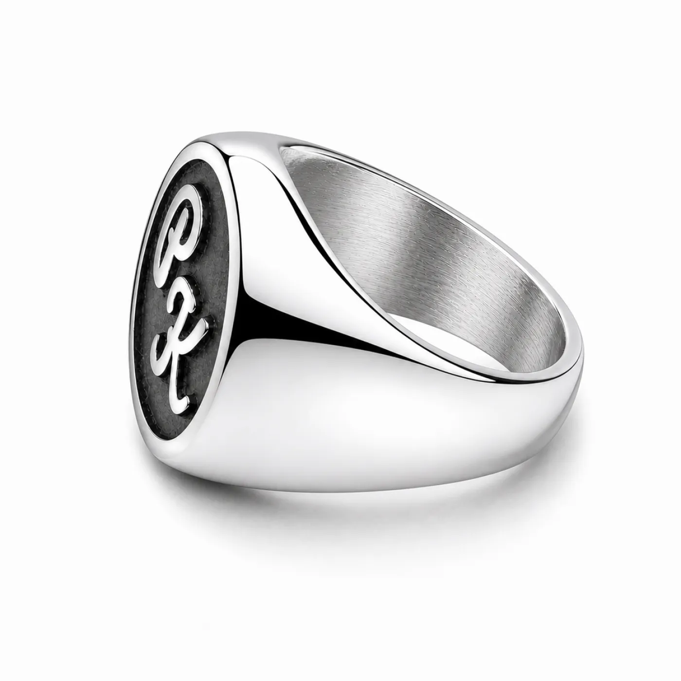 Siegelring aus Edelstahl mit Monogramm-Tiefengravur Ø 21 mm » Personalisierbar – Ansicht 6