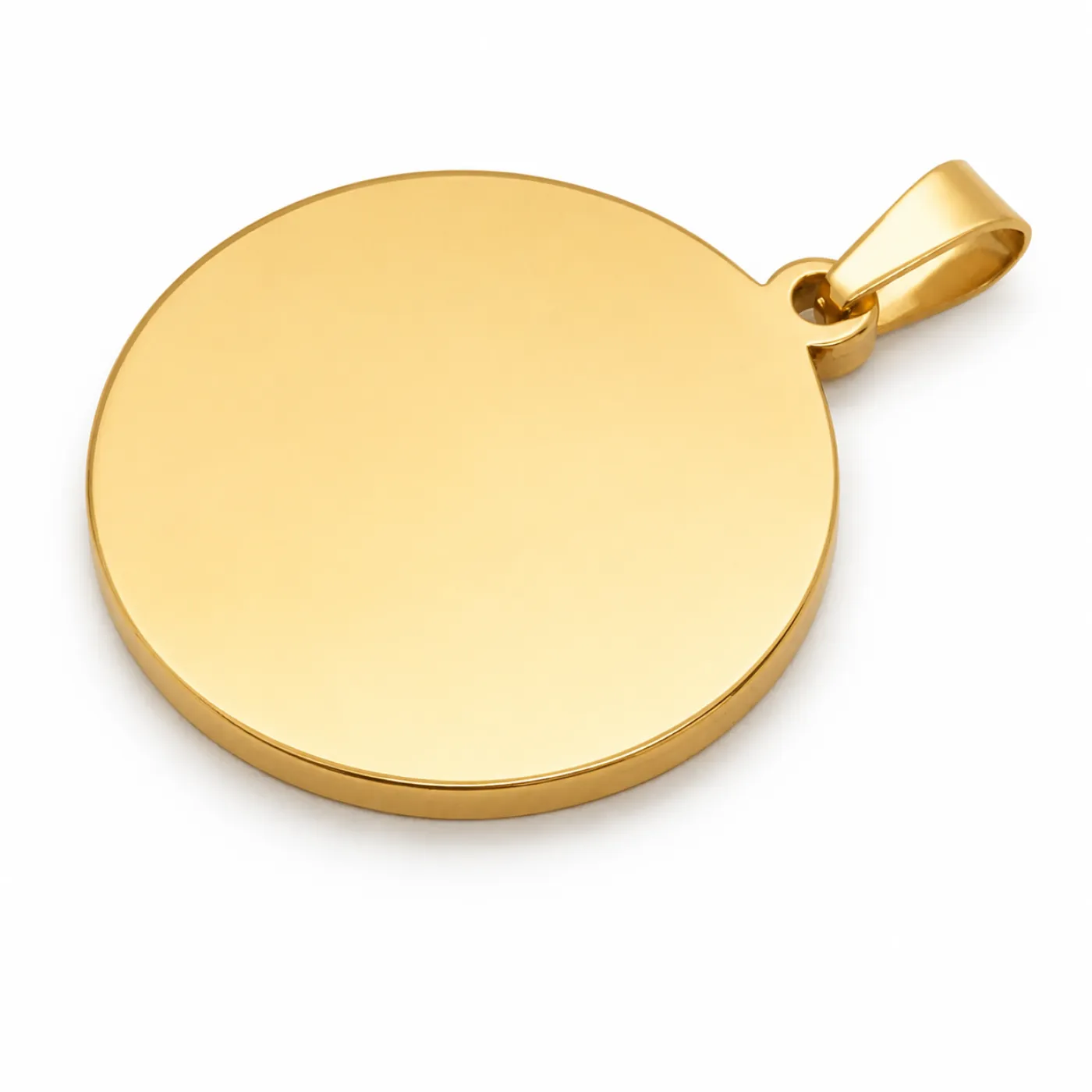 Anhänger-Rohling aus Edelstahl, rund / Innen Ø 20 mm » Personalisierbar, Farbton Gold – Ansicht 2