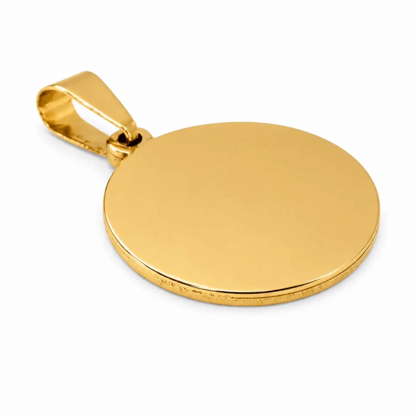 Anhänger-Rohling aus Edelstahl, rund / Innen Ø 20 mm » Personalisierbar, Farbton Gold – Ansicht 3