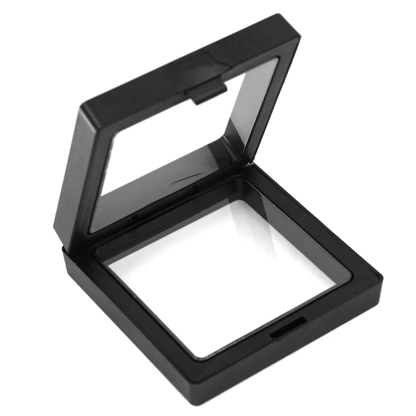 Schweberahmen Vitrine 3D, transparente Display-Box für Ringe, Manschettenknöpfe und mehr, 11 × 11 cm
