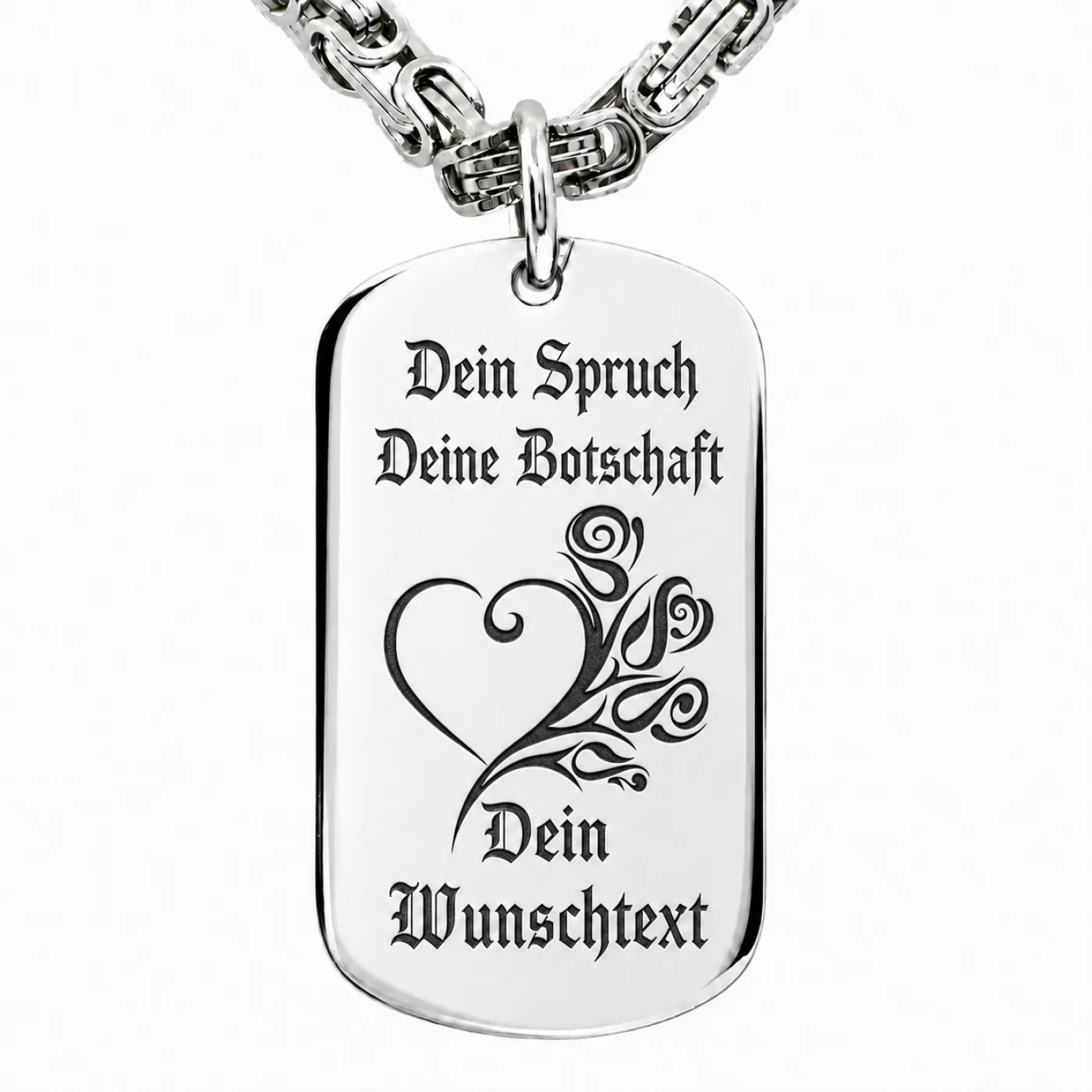 Dog Tag Edelstahl Anhänger mit Gravur