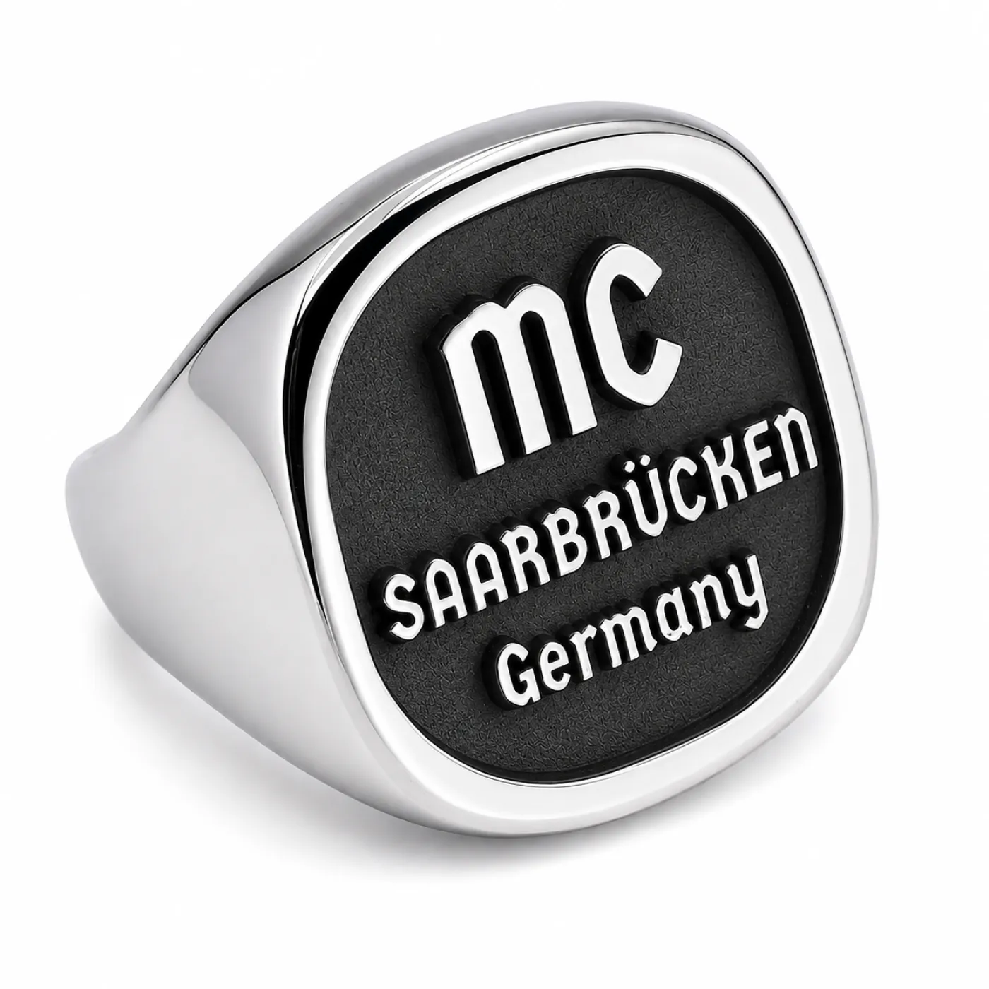 Siegelring aus Edelstahl XXL mit individueller Tiefengravur 23 x 23 mm, inklusive Gravur - Oben