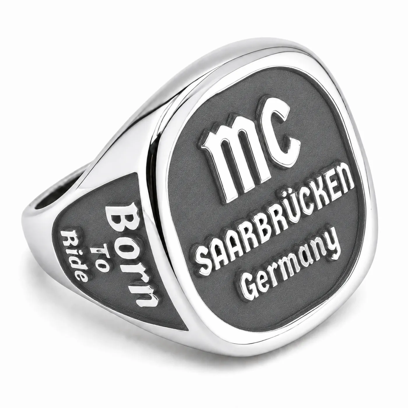 Siegelring aus Edelstahl XXL mit individueller Tiefengravur 23 x 23 mm, inklusive Gravur - Oben, Rechts, Links