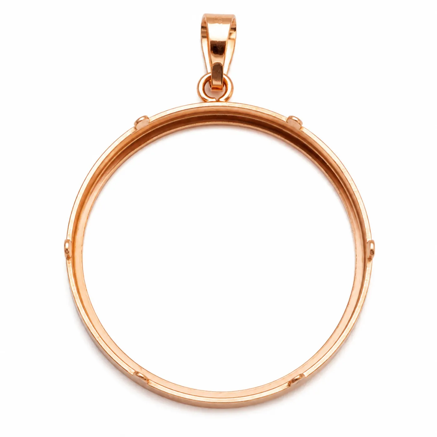 Münzfassung Silber 925 - 24 Karat rosé-vergoldet Rückseite