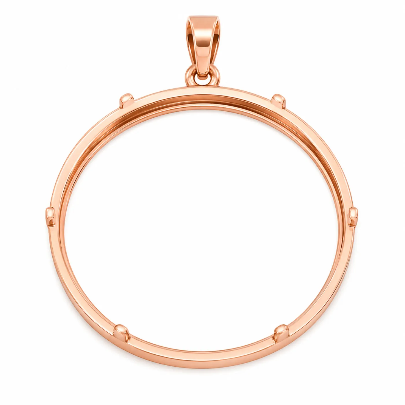 Münzfassung Silber 925 - 24 Karat rosé-vergoldet Rückseite