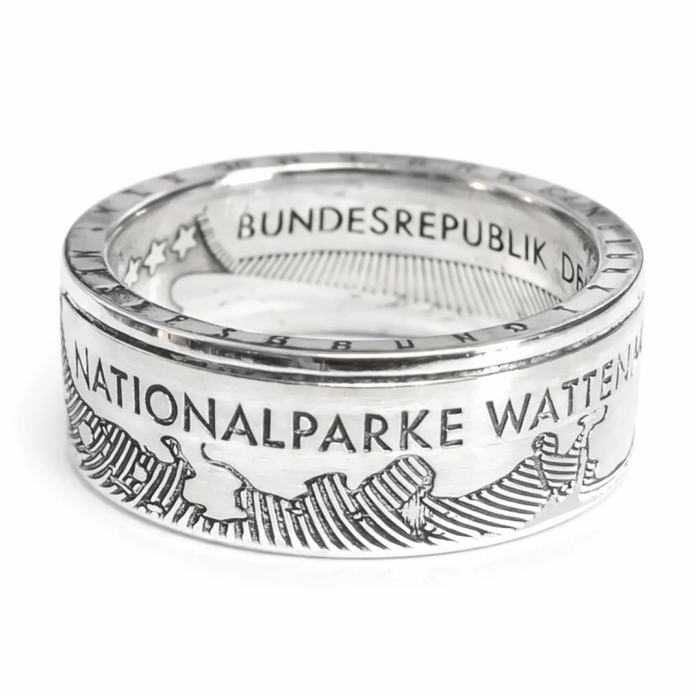 Münzring BRD 10 Euro 2004 Nationalpark Wattenmeer Silber 925er Größe 56 bis 74 – Ansicht 1