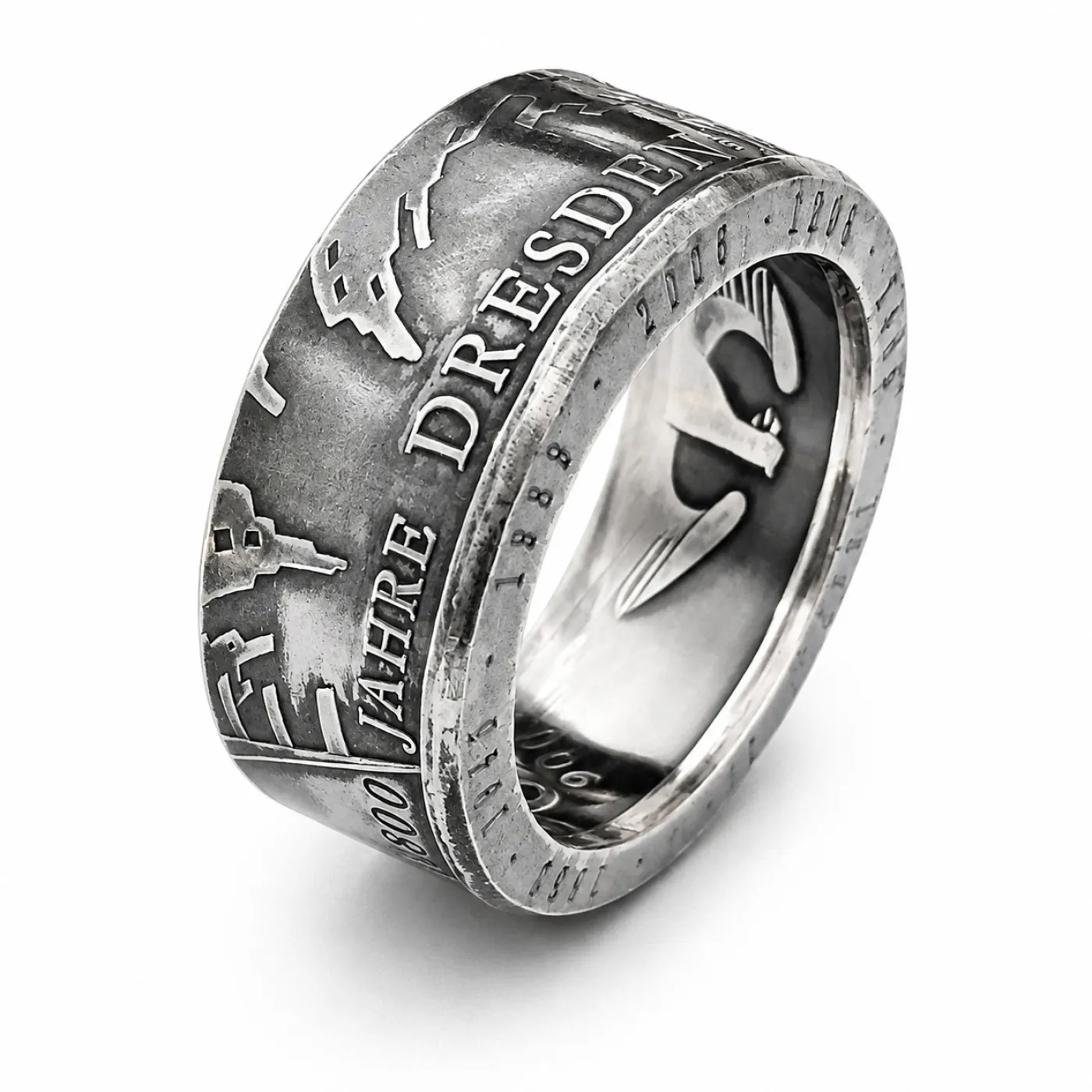 Münzring BRD 10 Euro 2006 800 Jahre Dresden Silber 925er Größe 56 bis 74