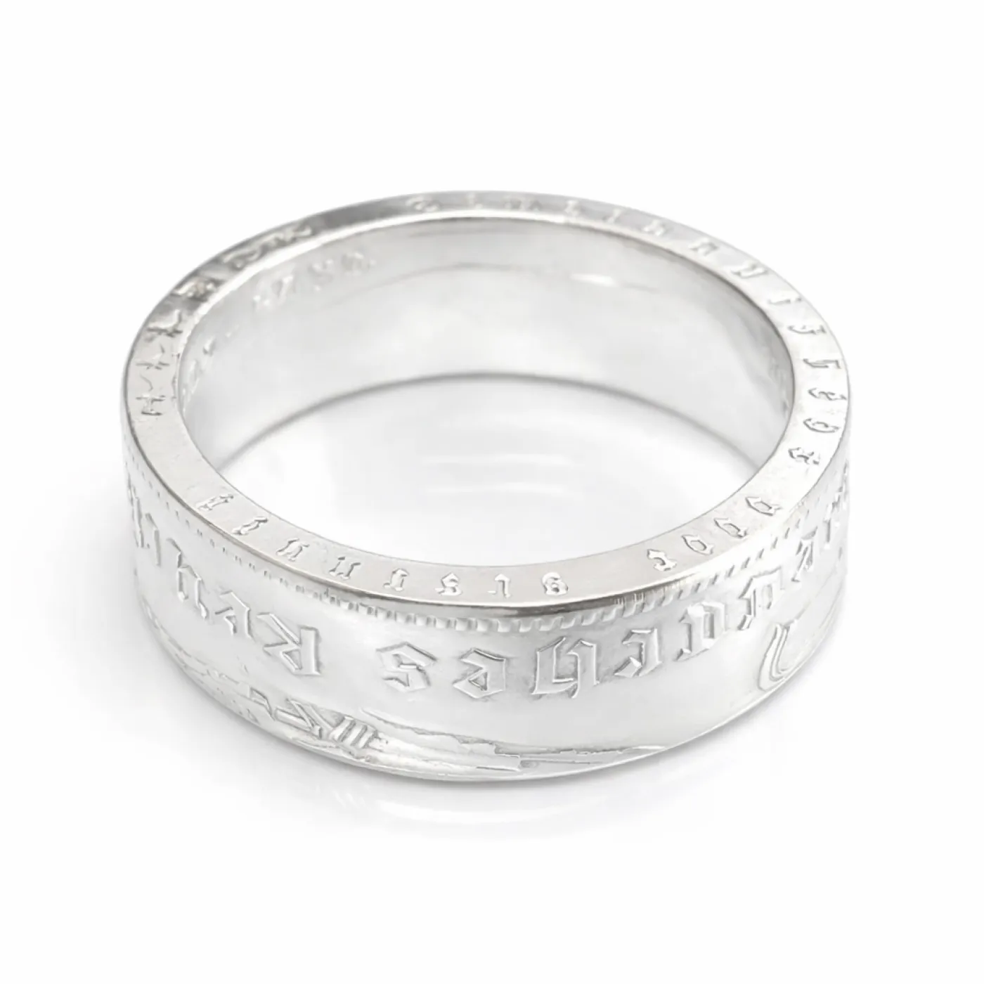Münzring Deutsches Reich 5 Reichsmark Adler 1936-39 Silber 900er Größe 52 bis 72 • Finish Silber – Ansicht 3