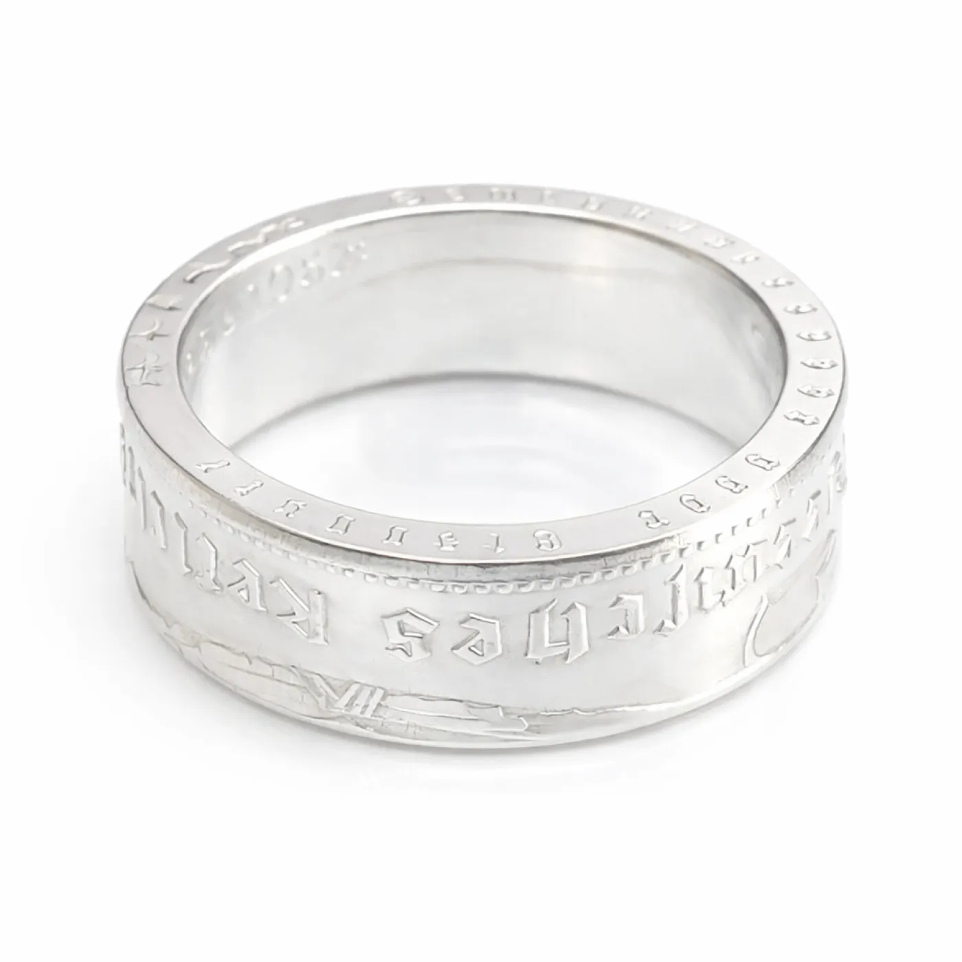 Münzring Deutsches Reich 5 Reichsmark Adler 1936-39 Silber 900er Größe 52 bis 72 • Finish Silber – Ansicht 2