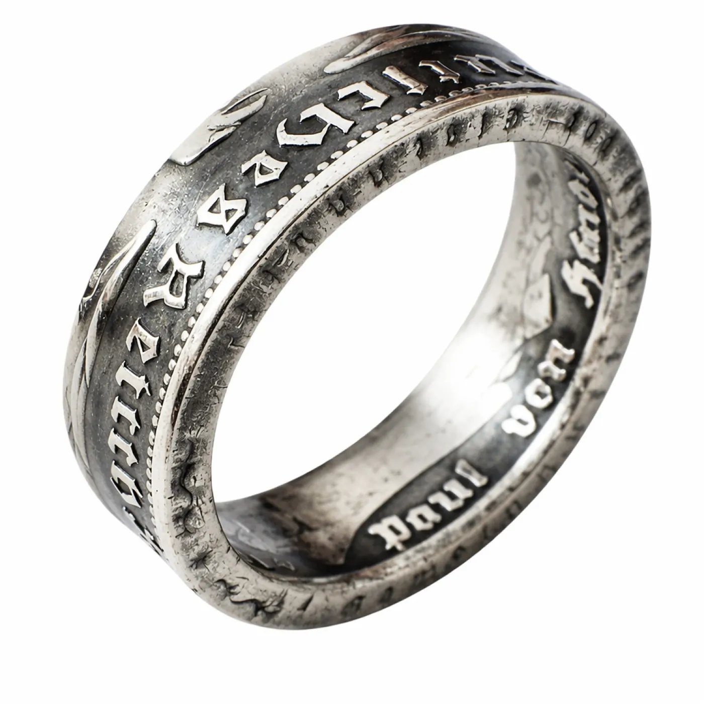 Münzring Deutsches Reich 5 Reichsmark Hindenburg 1935-36 Silber 900er Größe 52 bis 72, Finish Vintage