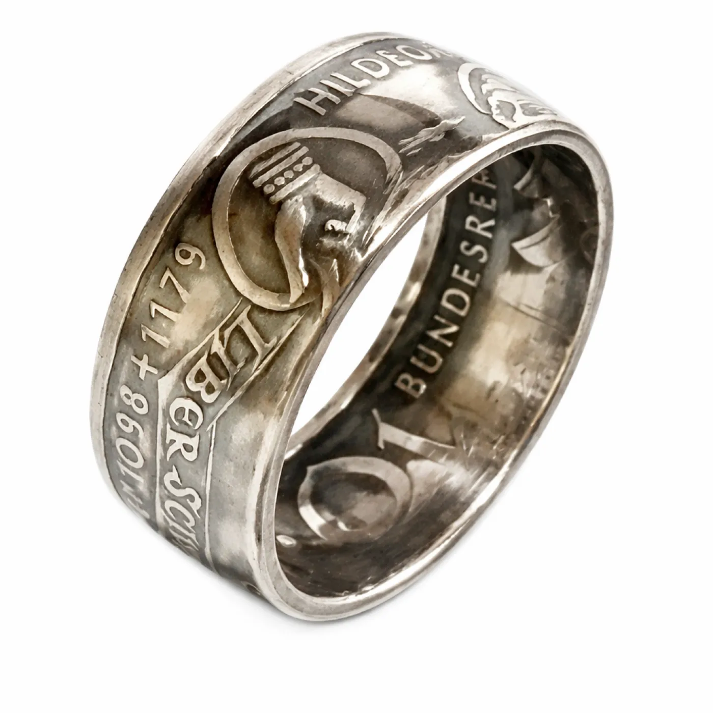 Münzring BRD 10 Mark 1998 Hildegard von Bingen Silber 925er Größe 56 bis 72