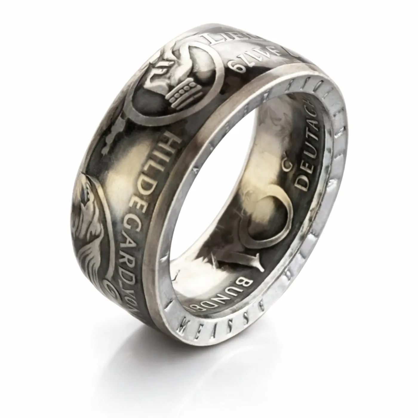 Münzring BRD 10 Mark 1998 Hildegard von Bingen Silber 925er Größe 56 bis 72