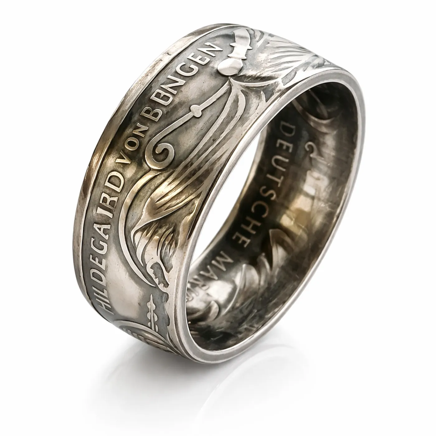 Münzring BRD 10 Mark 1998 Hildegard von Bingen Silber 925er Größe 56 bis 72