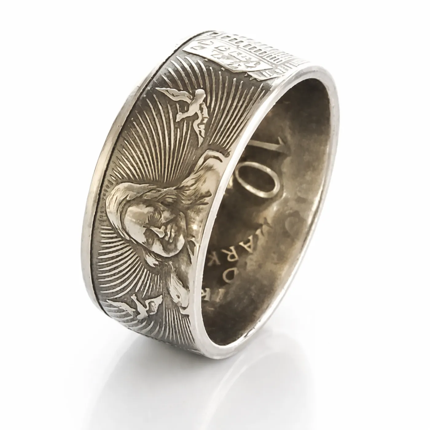 Münzring BRD 10 Mark 1998 Franckesche Stiftungen Silber 925er Größe 56 bis 72