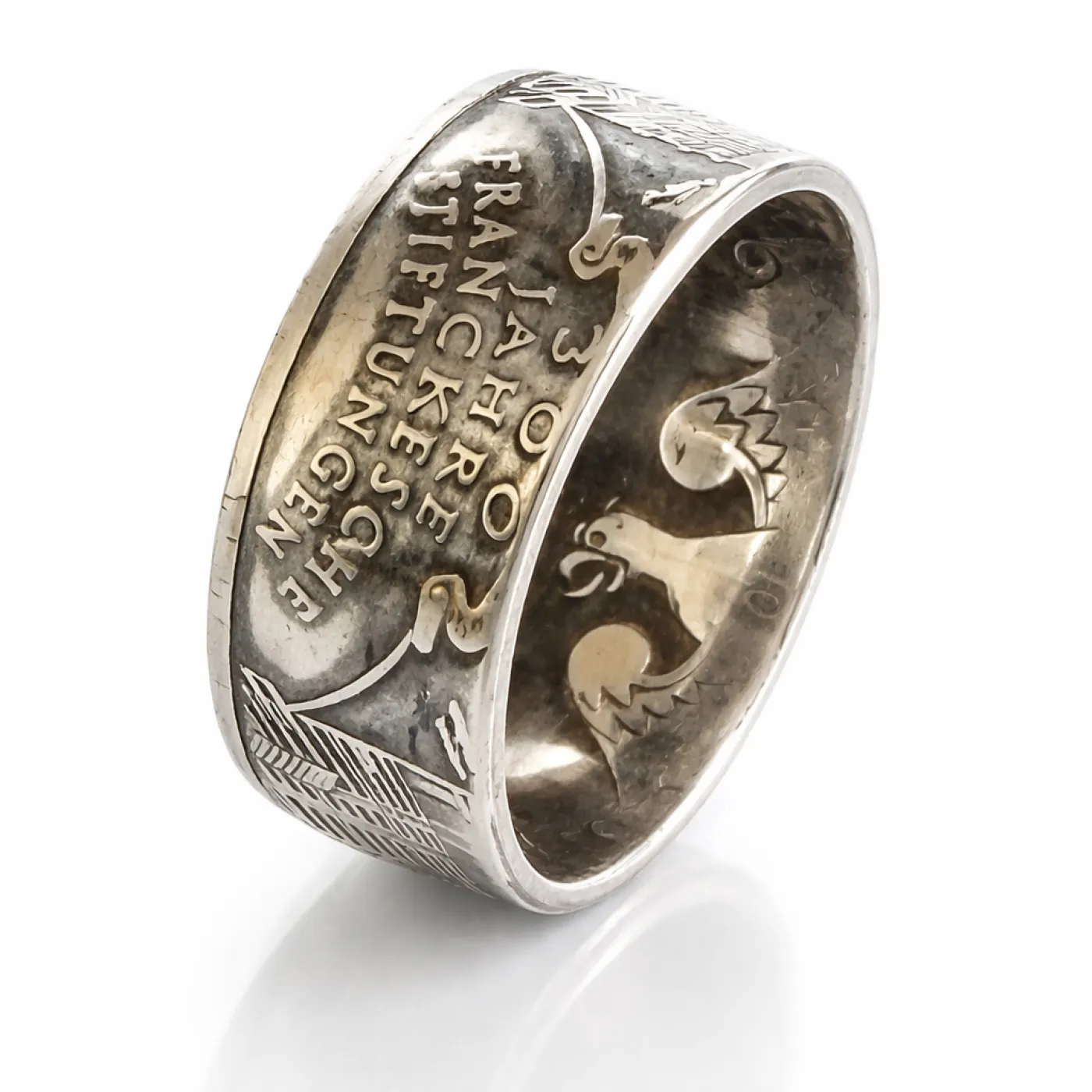 Münzring BRD 10 Mark 1998 Franckesche Stiftungen Silber 925er Größe 56 bis 72 – Ansicht 2