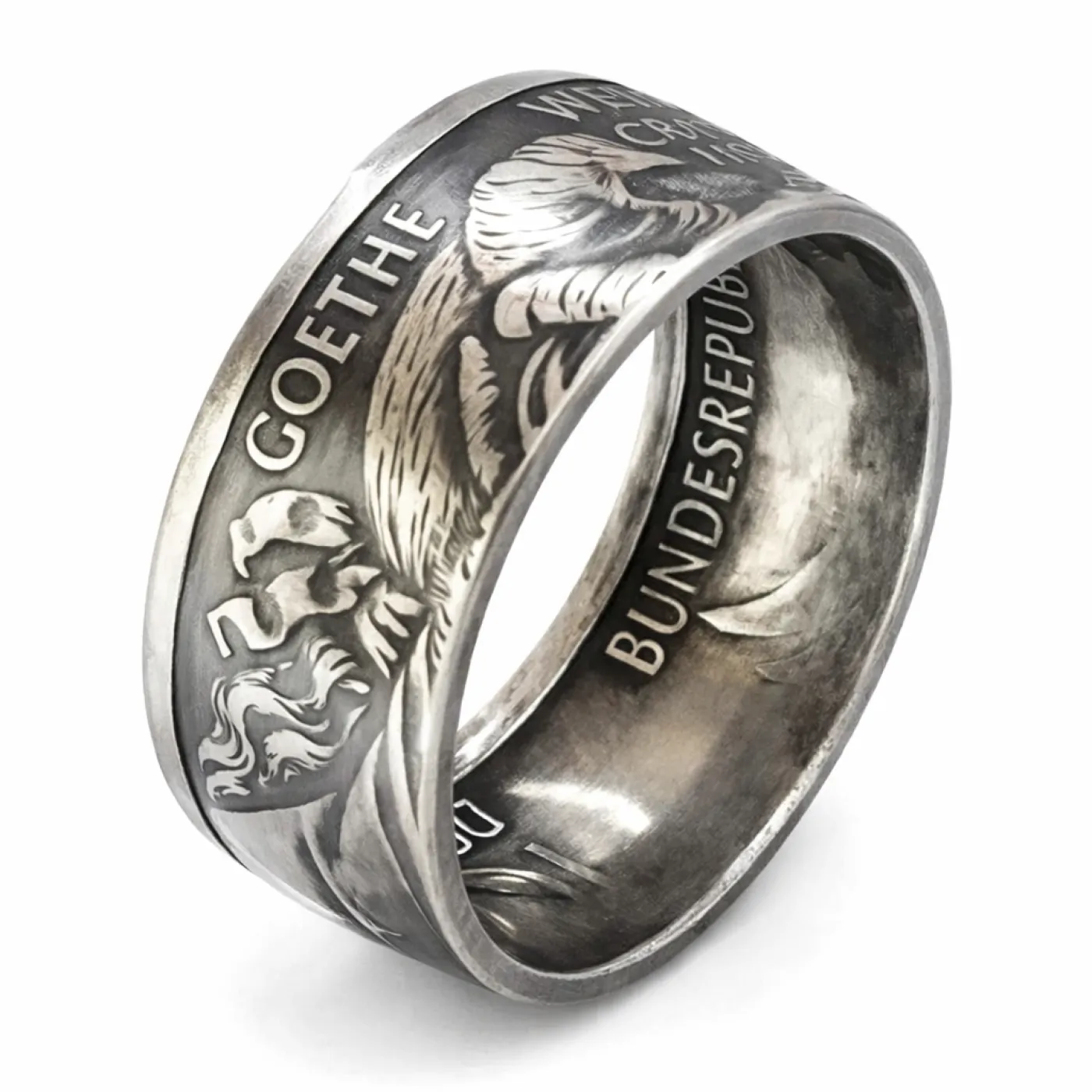 Münzring BRD 10 Mark 1999 Weimar Kulturstadt Goethe Silber 925er Größe 56 bis 72