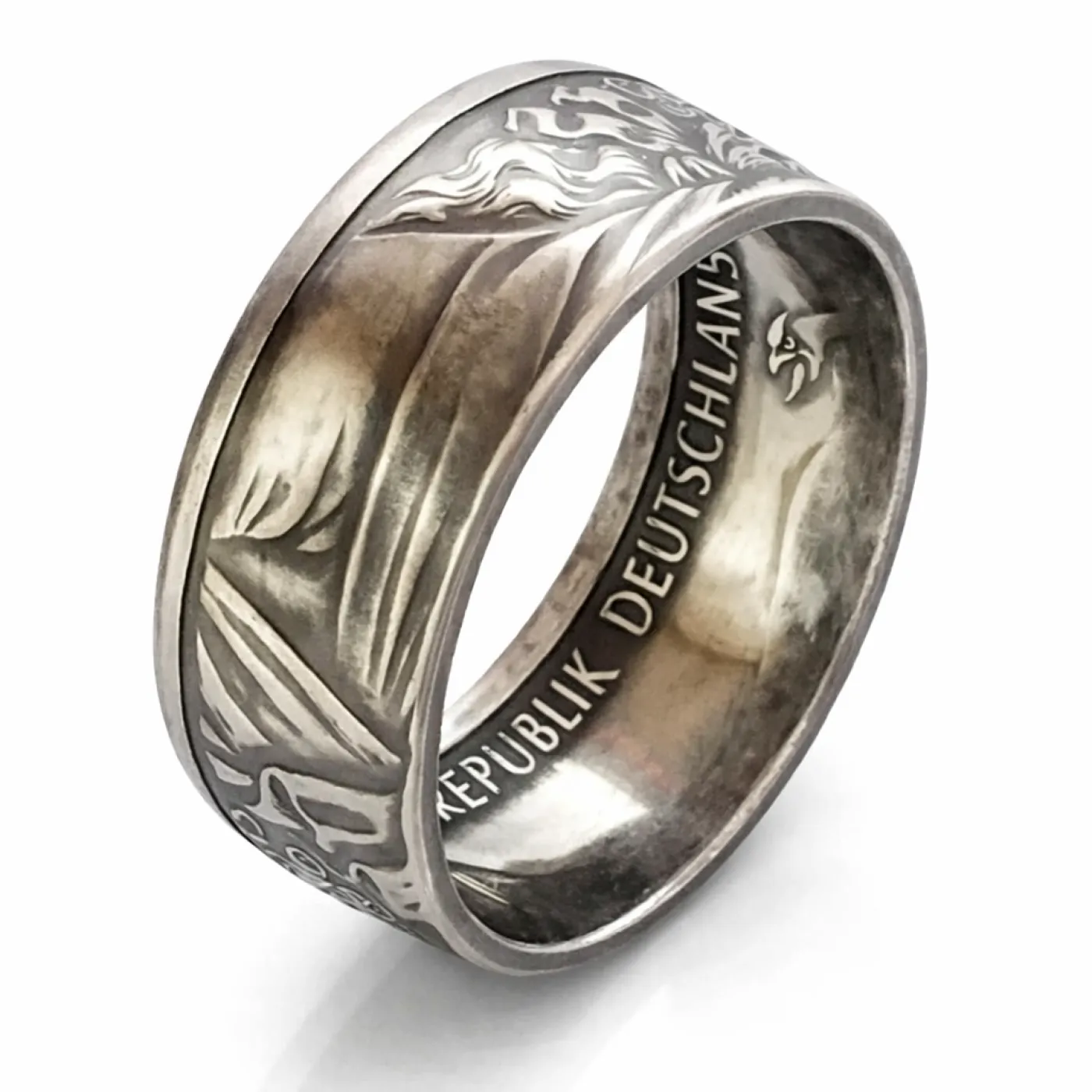 Münzring BRD 10 Mark 1999 Weimar Kulturstadt Goethe Silber 925er Größe 56 bis 72 – Ansicht 2