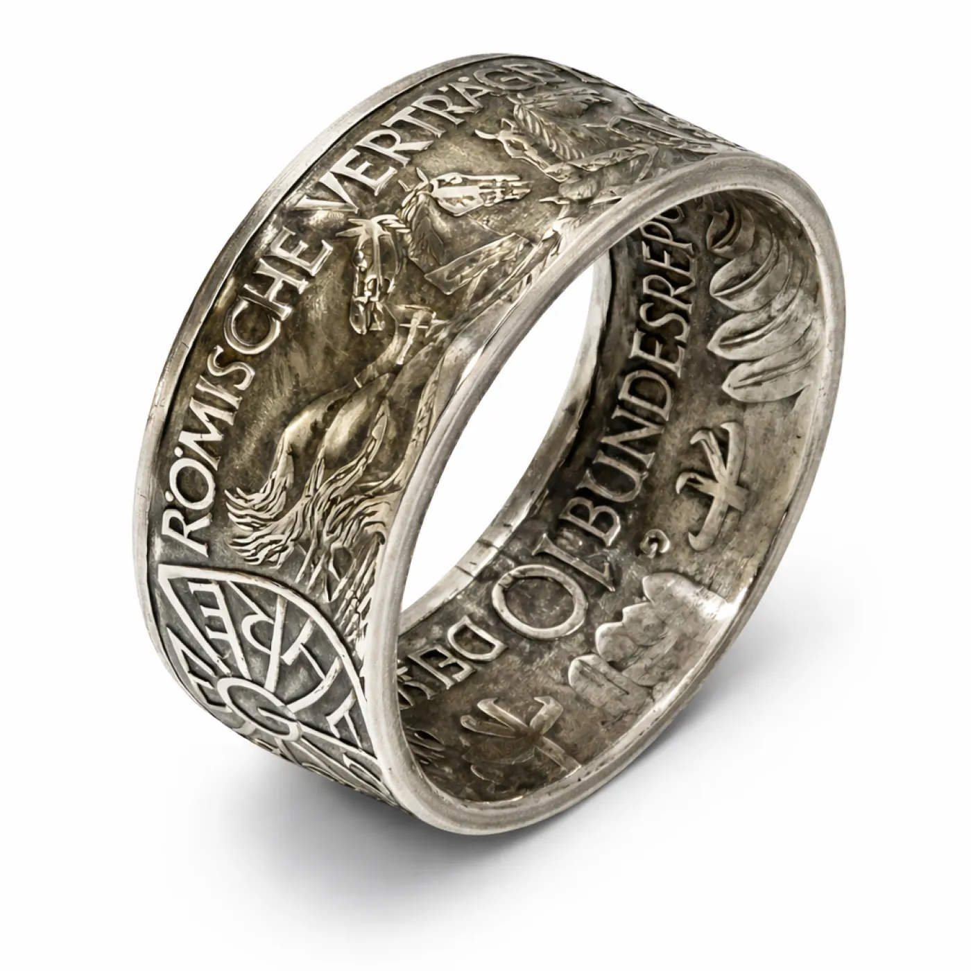 Münzring BRD 10 Mark 1987 Römische Verträge Silber 625er Größe 56 bis 72 – Ansicht 2