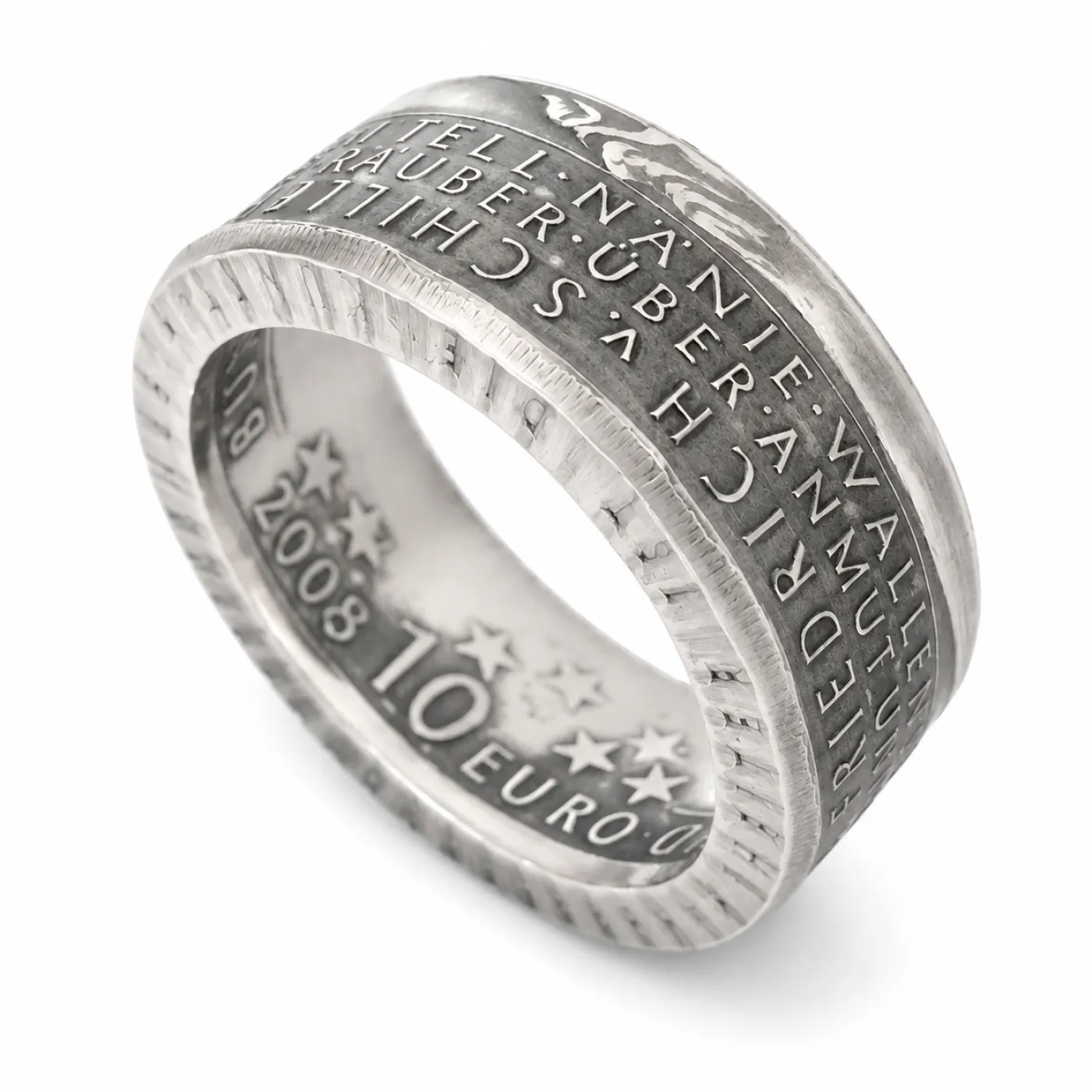 Münzring BRD 10 Euro 2005 Friedrich von Schiller Silber 925er Größe 56 bis 74
