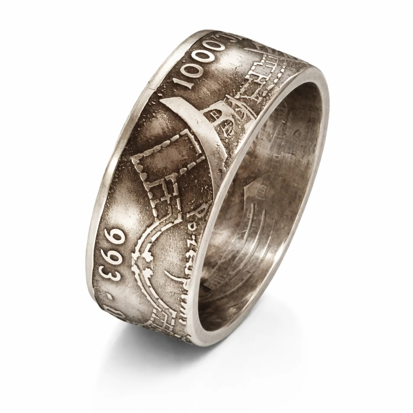 Münzring BRD 10 Mark 1993 1000 Jahre Potsdam Silber 625er Größe 56 bis 72 – Ansicht 3
