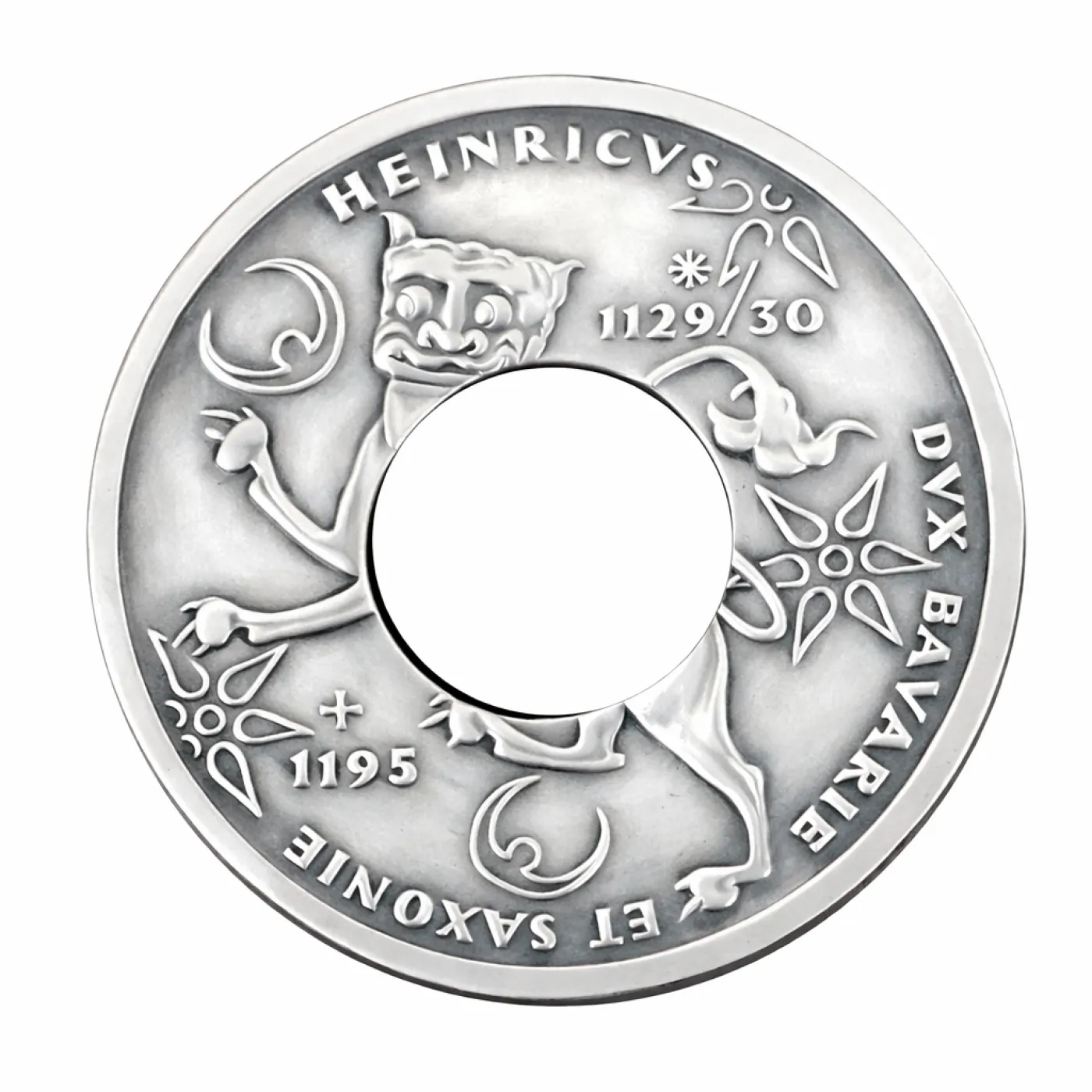 Münzring BRD 10 Mark 1995 Heinrich der Löwe Silber 625er Größe 56 bis 72 – Ansicht 1
