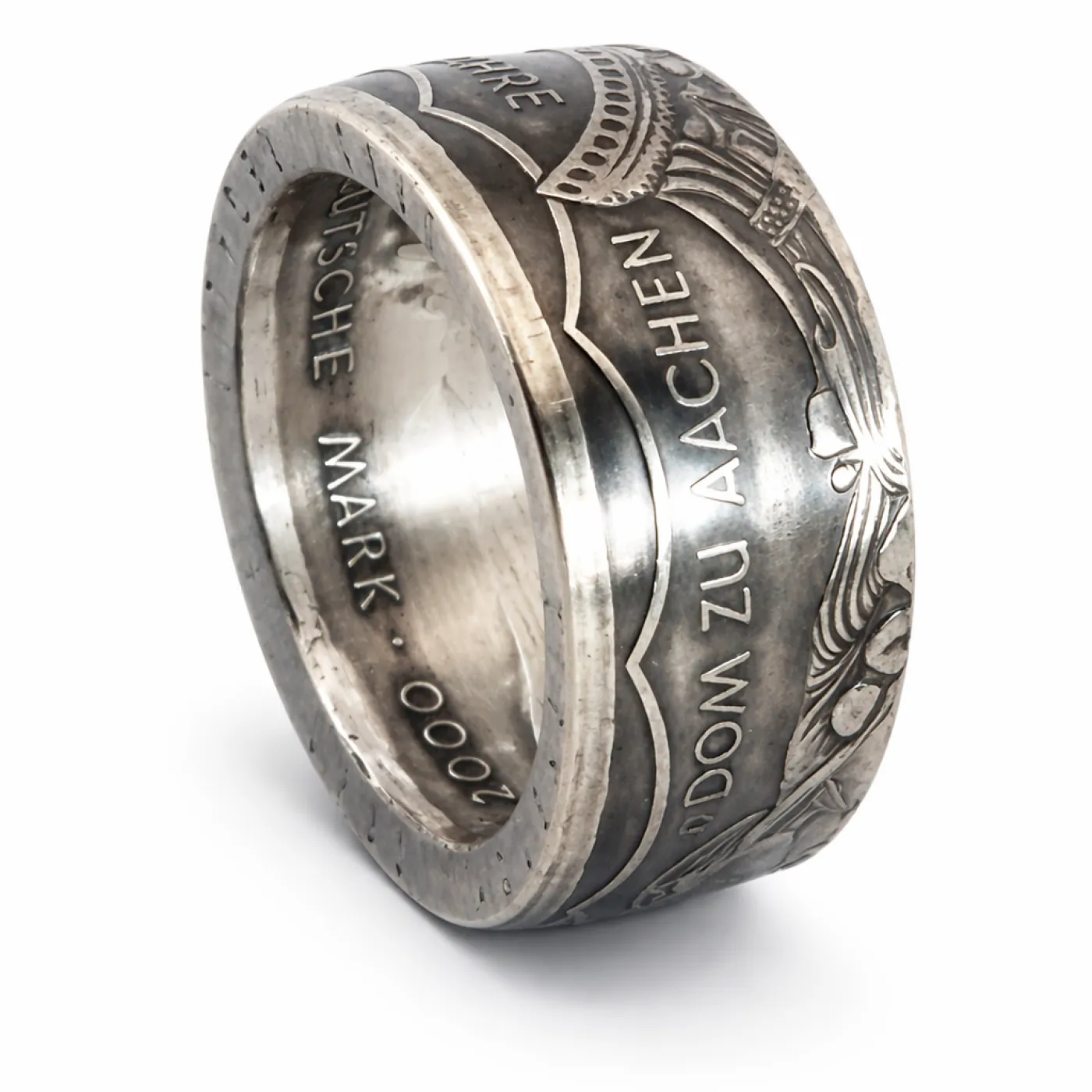 Münzring BRD 10 Mark 2000 Karl der Große Silber 925er Größe 56 bis 72 – Ansicht 2