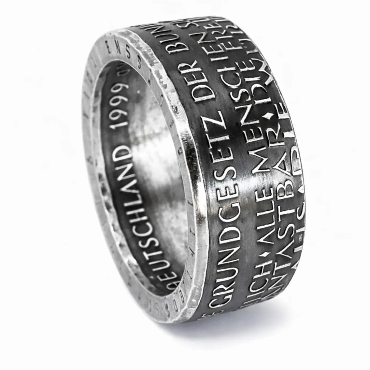 Münzring BRD 10 Mark 1999 50 Jahre Grundgesetz Silber 925er Größe 56 bis 72