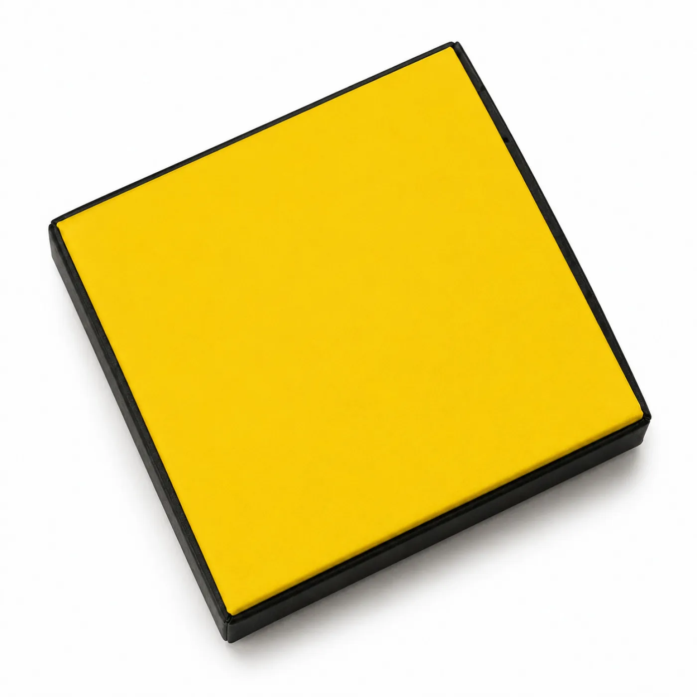 Schmuckschachtel aus Karton schwarz/gelb 95x95x31mm – Ansicht 1
