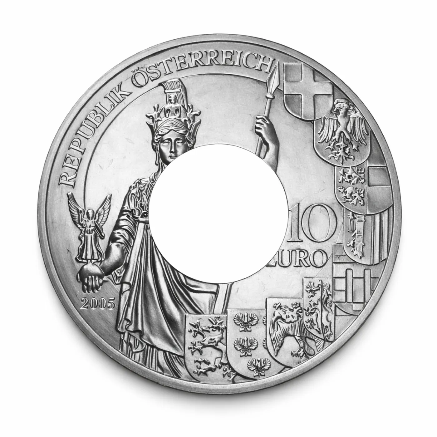 Münzring Österreich 10 Euro 2005 Zweite Republik Silber 925er Größe 56 bis 74 – Ansicht 1