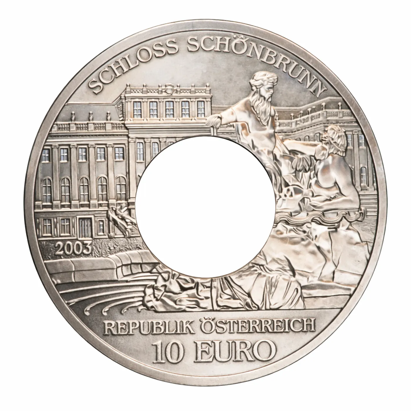 Münzring Österreich 10 Euro 2003 Schloss Schönbrunn Silber 925er Größe 56 bis 74 – Ansicht 1