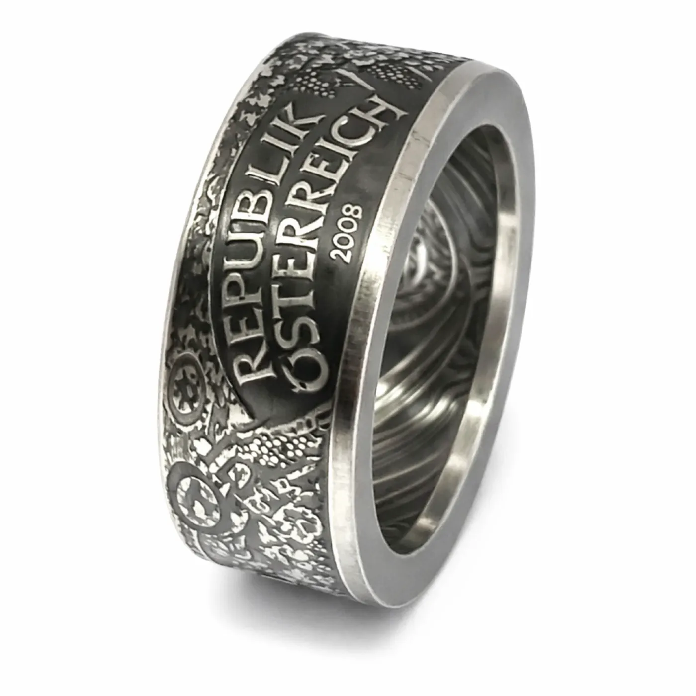 Münzring Österreich 10 Euro 2008 Stift Kloster-Neuburg Silber 925er Größe 56 bis 74 – Ansicht 3