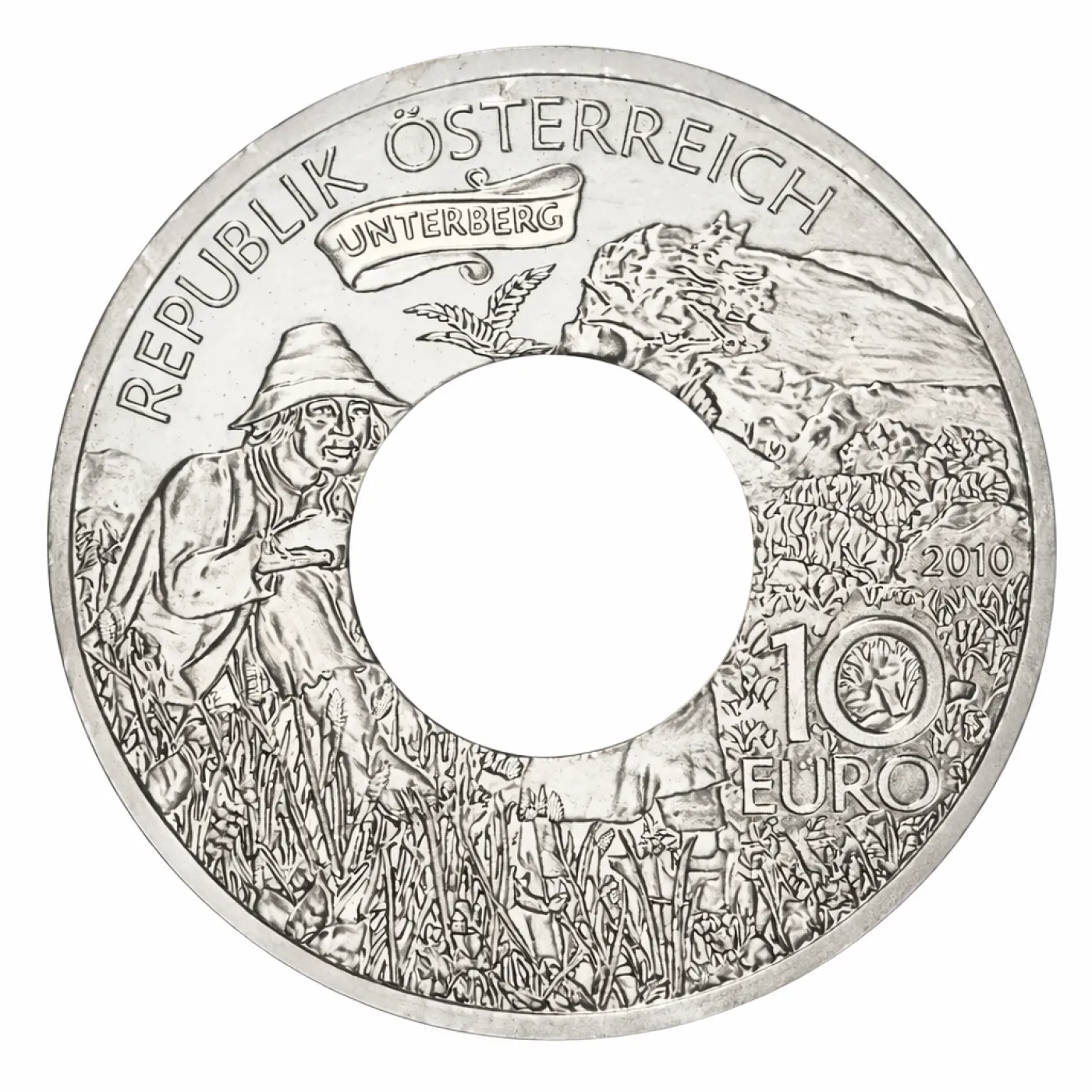 Münzring Österreich 10 Euro 2010 Kaiser Karl Untersberg Silber 925er Größe 56 bis 74 – Ansicht 1