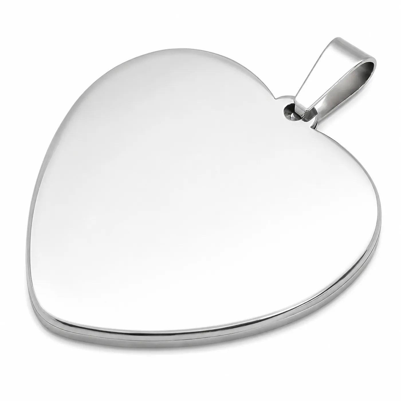 Anhänger-Rohling aus Edelstahl, Herz / Innen 29x30 mm » Personalisierbar, Farbton Silber – Ansicht 2