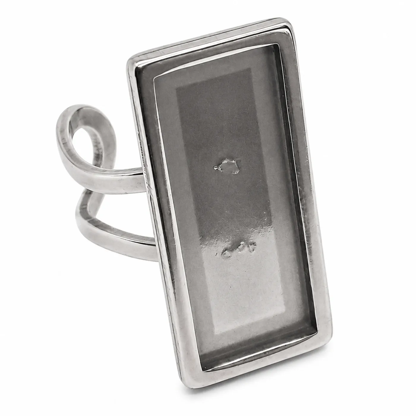 Ringrohlinge aus Edelstahl, Rechteck / Innen 10,2x25,3 mm • Farbton Silber – Ansicht 1