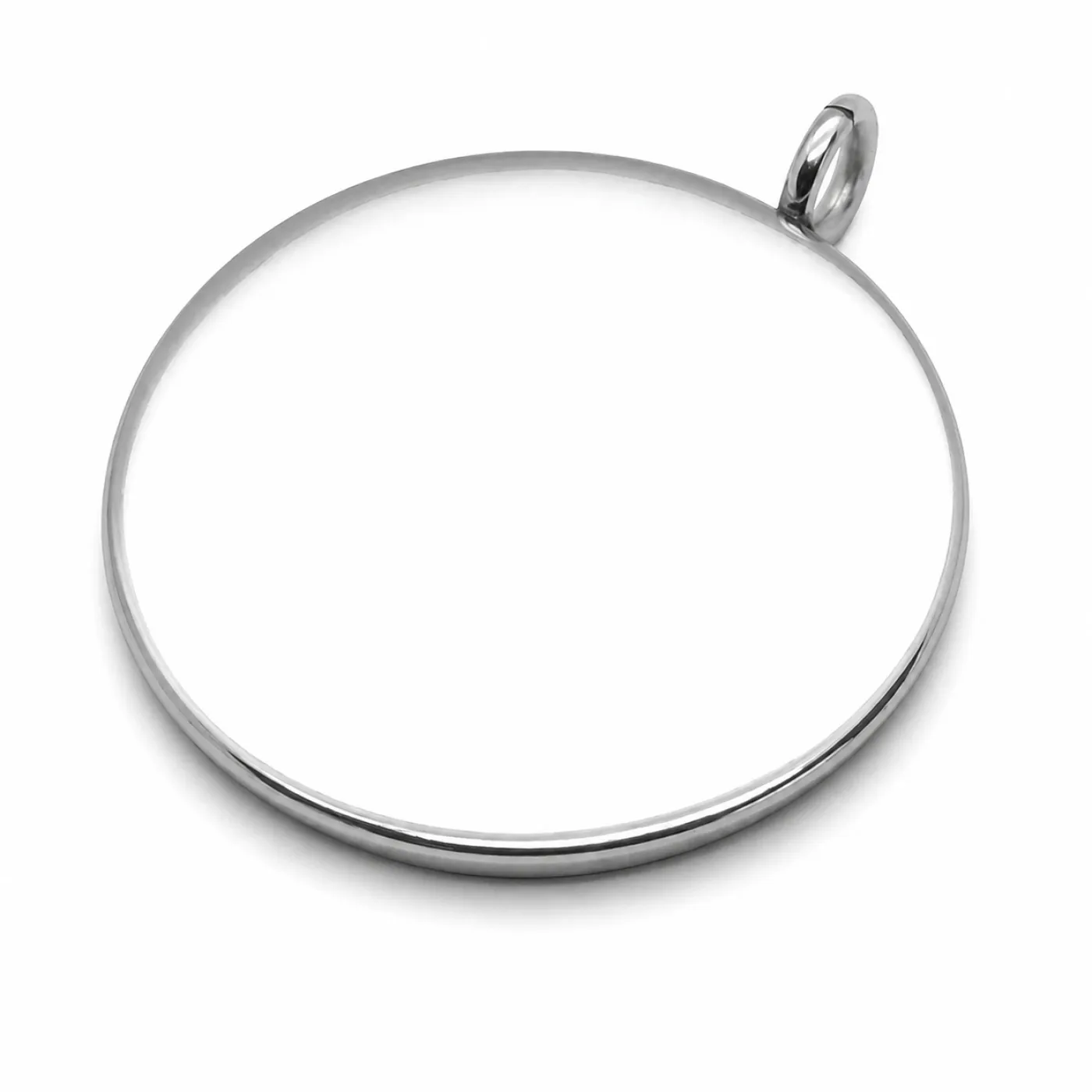 Anhänger-Rohling aus Edelstahl, rund / Innen Ø 20 mm » Personalisierbar, Farbton Silber – Ansicht 2