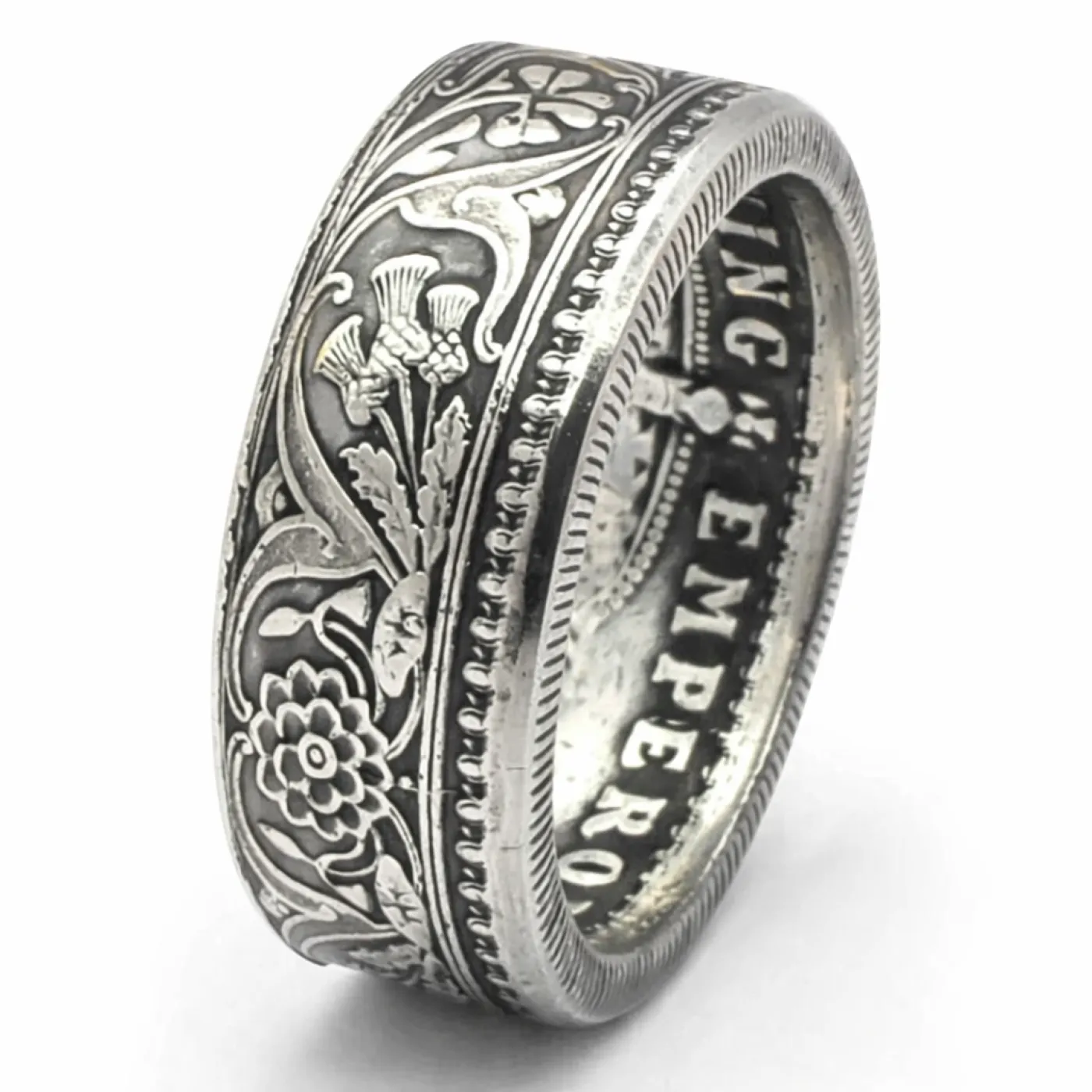 Münzring Indien 1 Rupee Silber 917er Größe 54 bis 68